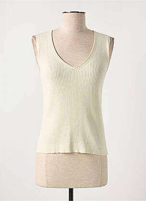 Pull col v sans manche beige CLOSED femme