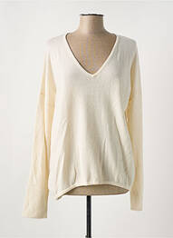 Pull coupe cintrée manches longues beige ALLUDE femme