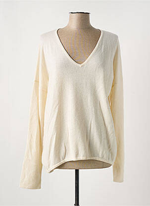 Pull coupe cintrée manches longues beige ALLUDE femme