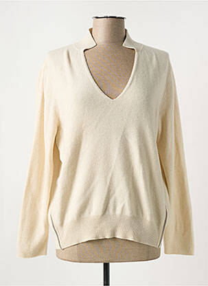 Pull col v manches longues beige FABIANA FILIPPI femme