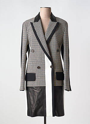 Manteau long coupe cintrée sans capuche noir BARBARA BUI femme