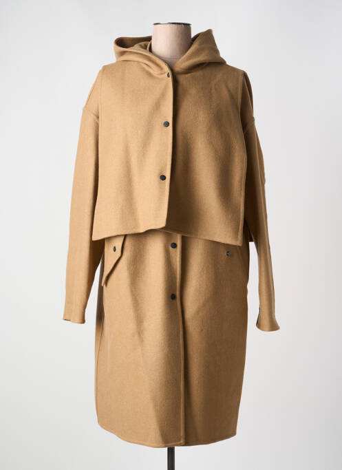 Manteau long a capuche a capuche beige CLOSED femme