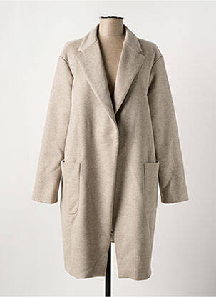 Manteau long coupe droite sans capuche beige FABIANA FILIPPI femme