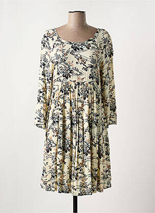Robe mi-longue imprimé fleurs manches longues beige BA&SH femme