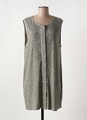 Robe courte sans manche sans manche gris FINE COLLECTION femme