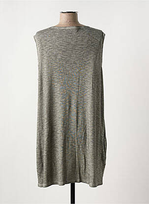 Robe courte sans manche sans manche gris FINE COLLECTION femme