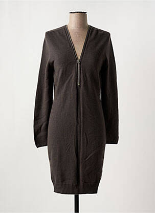 Robe pull col v manches longues marron D.EXTERIOR femme