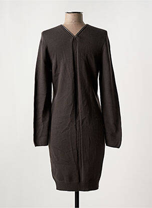 Robe pull col v manches longues marron D.EXTERIOR femme
