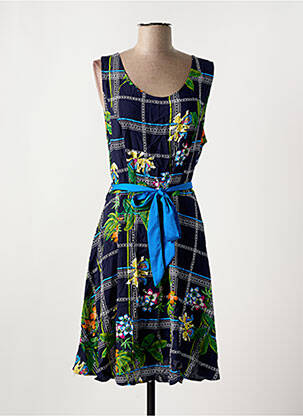 Robe mi-longue bleu POMME ROUGE pour femme