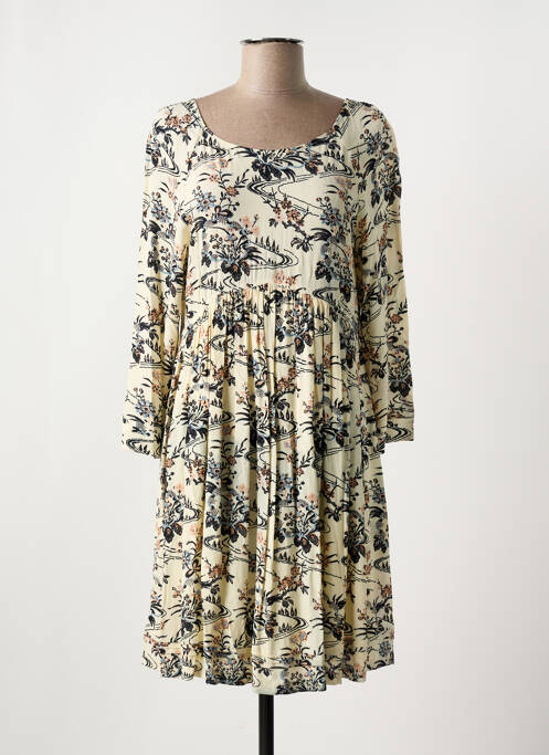 Robe mi-longue coupe fluide manches longues beige BA&SH femme