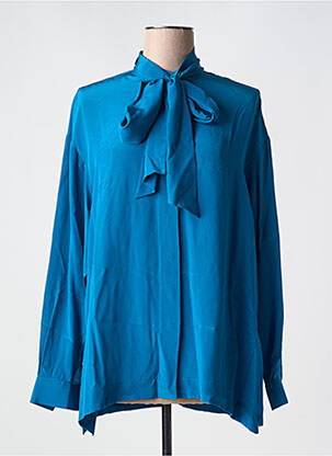 Chemisier tissage crêpe manches longues bleu BARBARA BUI femme