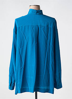 Chemisier tissage crêpe manches longues bleu BARBARA BUI femme