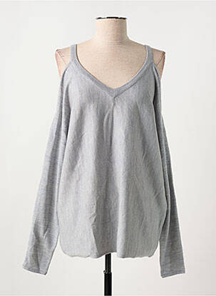Pull col v manches longues gris BARBARA BUI femme