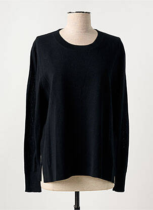 Pull col rond manches longues noir ALLUDE femme