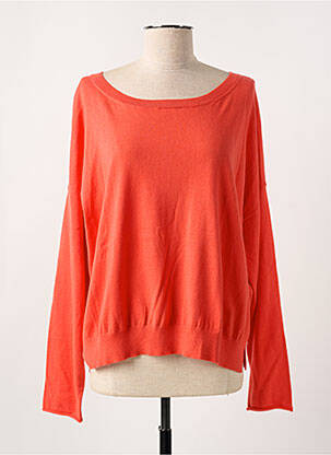 Pull col rond manches longues orange ALLUDE femme