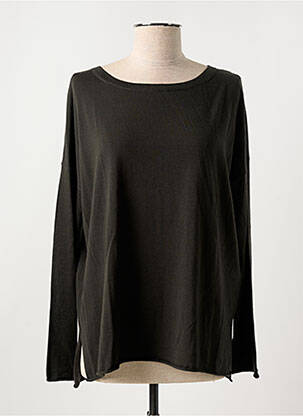 Pull col rond manches longues marron ALLUDE femme