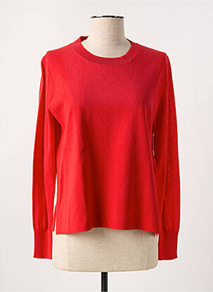 Pull col rond manches longues rouge ALLUDE femme