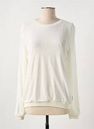 Pull col rond manches longues blanc MONCLER femme