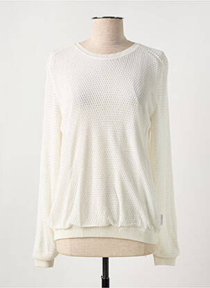 Pull col rond manches longues blanc MONCLER femme