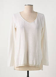 Pull col v manches longues blanc FABIANA FILIPPI femme