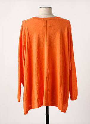 Pull col v manches longues orange ALLUDE femme