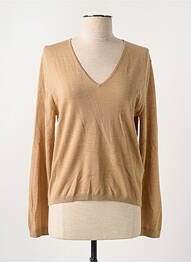 Pull col rond manches longues beige ALLUDE femme