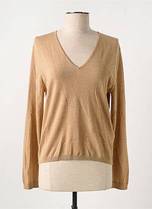 Pull col rond manches longues beige ALLUDE femme