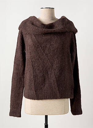 Pull col roulé manches longues manches longues marron BA&SH femme