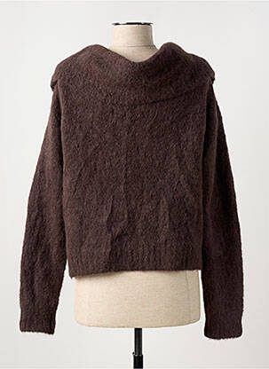 Pull col roulé manches longues manches longues marron BA&SH femme