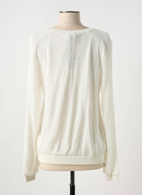 Pull col rond manches longues blanc MONCLER femme