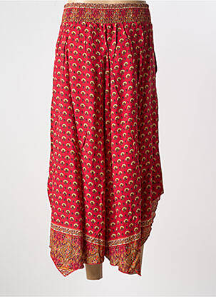 Pantalon 7/8 tissage popeline taille normale rouge SHEEGO femme