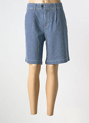 Bermuda taille à pinces taille normale bleu SHEEGO femme
