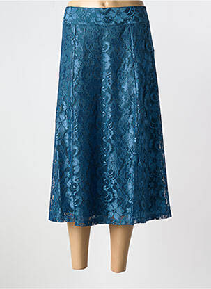 Jupe mi-longue stretch bleu SHEEGO femme