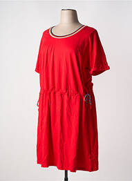 Robe mi-longue manches courtes manches courtes rouge SHEEGO femme