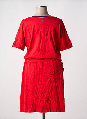 Robe mi-longue manches courtes manches courtes rouge SHEEGO femme