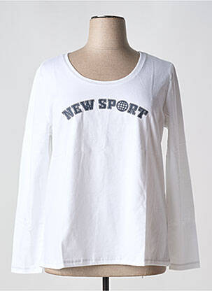 T-shirt manches longues manches longues blanc SHEEGO femme