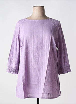 Tunique manches longues tissage crêpe violet SHEEGO femme