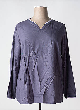 Blouse tissage popeline manches longues violet SHEEGO femme