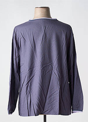 Blouse tissage popeline manches longues violet SHEEGO femme