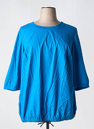Blouse tissage popeline manches 3/4 bleu SHEEGO femme