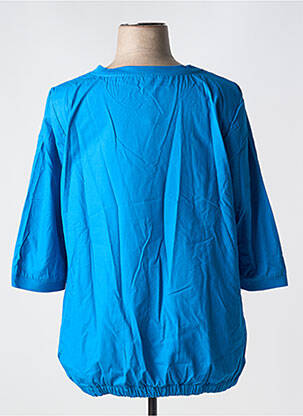 Blouse tissage popeline manches 3/4 bleu SHEEGO femme