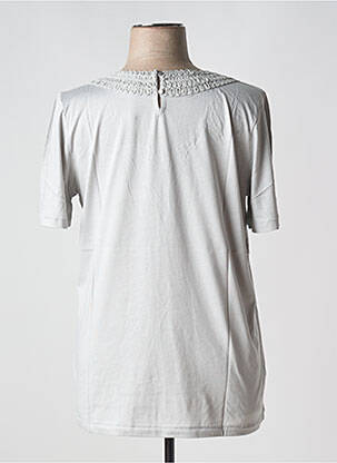 T-shirt col v manches courtes gris SHEEGO femme