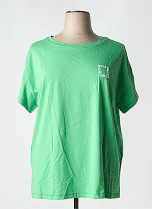 T-shirt coupe droite manches courtes vert TRIANGLE femme