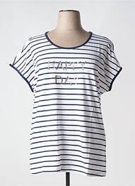 T-shirt coupe droite manches courtes bleu SHEEGO femme