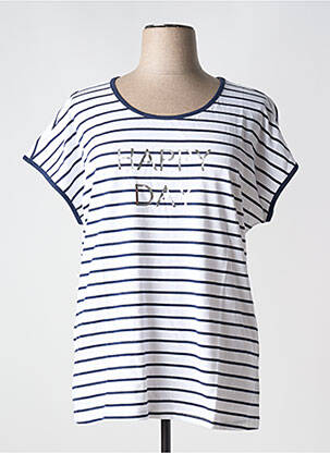 T-shirt coupe droite manches courtes bleu SHEEGO femme