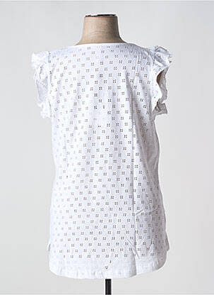 T-shirt col v manches courtes blanc SHEEGO femme