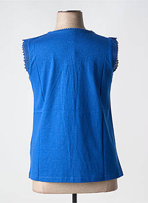 T-shirt col v manches courtes bleu SHEEGO femme