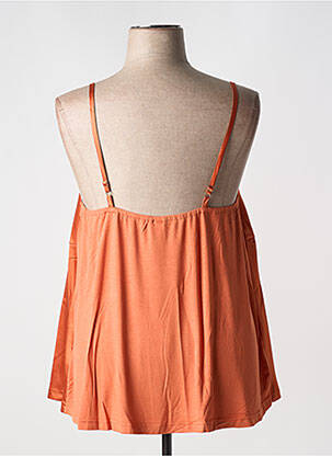 Top coupe fluide fines bretelles orange SHEEGO femme