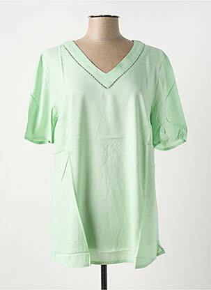 T-shirt coupe droite manches courtes vert SHEEGO femme