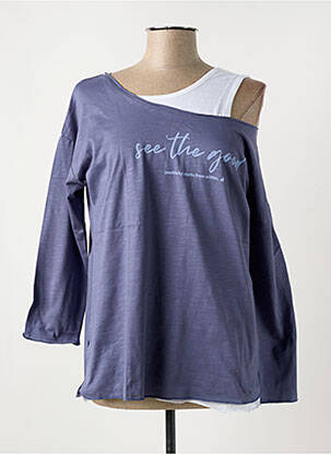 T-shirt manches 3/4 manches 3/4 bleu SHEEGO femme